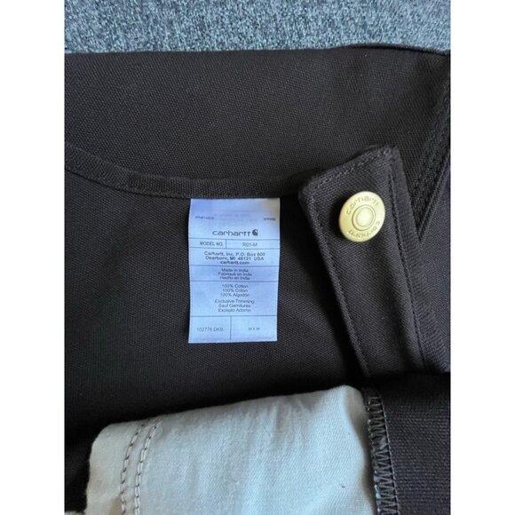 Carhartt Double Knee Bib Overall Mens 38x36 Dark Brown Canvas 102776 R01-M NEW - Picture 6 of 6
